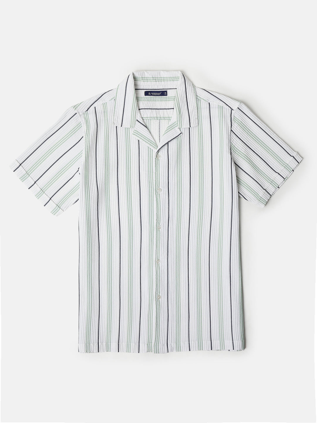 White Textured Short Sleeve Shirts for Men