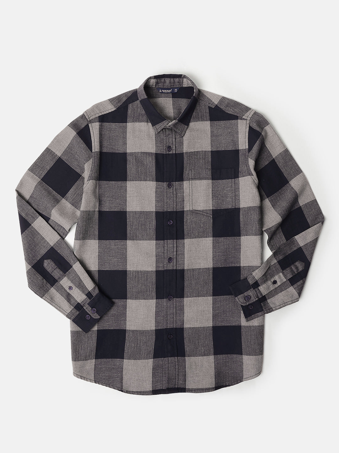 Navy Check Shirt with Long Sleeves