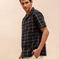 Black Checks Short Sleeves Shirt for Men