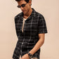 Black Checks Short Sleeves Shirt for Men