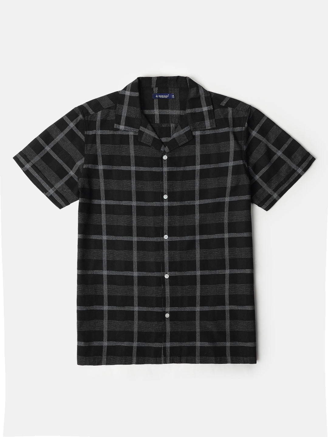 Black Checks Short Sleeves Shirt for Men