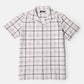 White Short Sleeves Relaxed Fit Checked Shirt