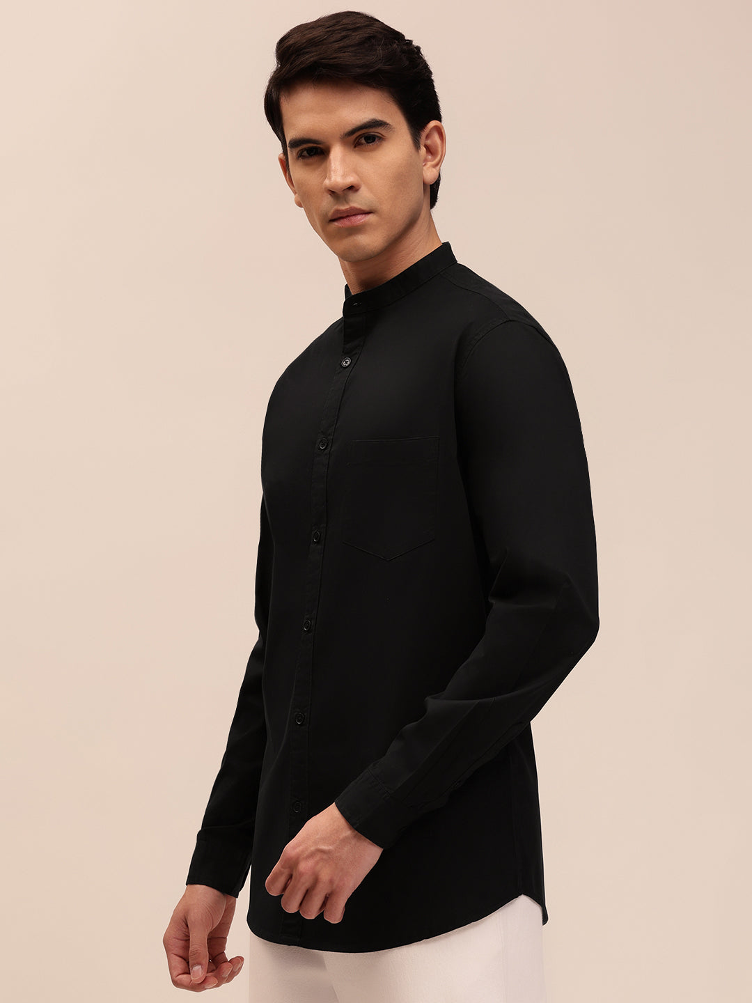 Solid Black Casual Shirt