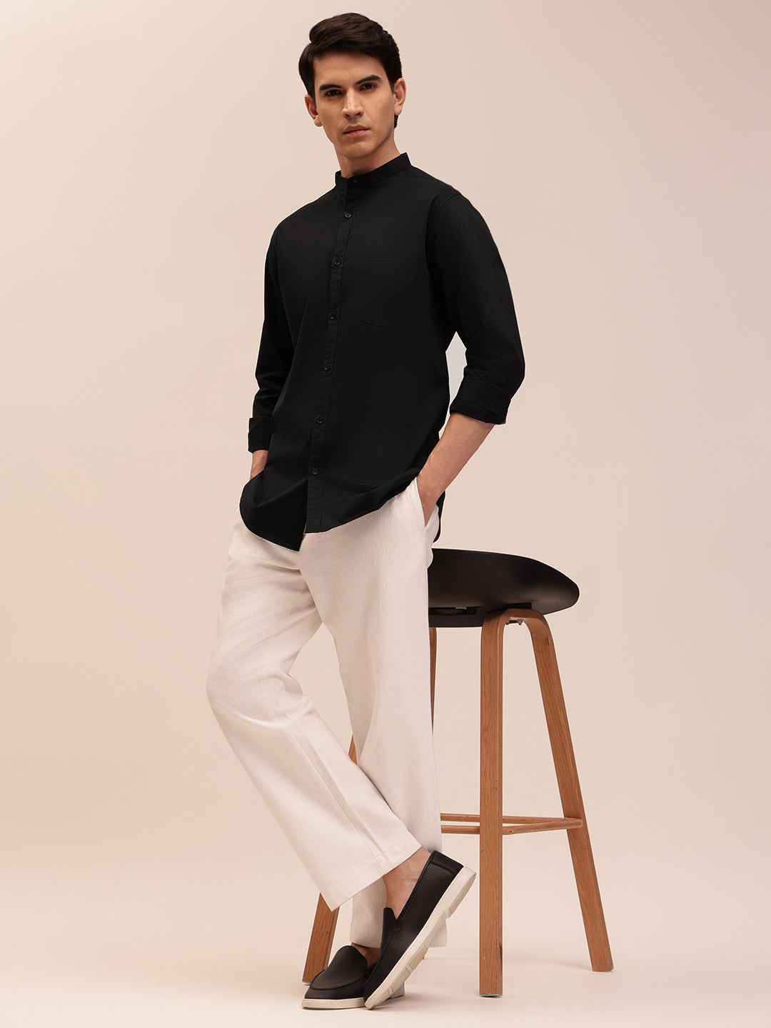 Solid Black Casual Shirt