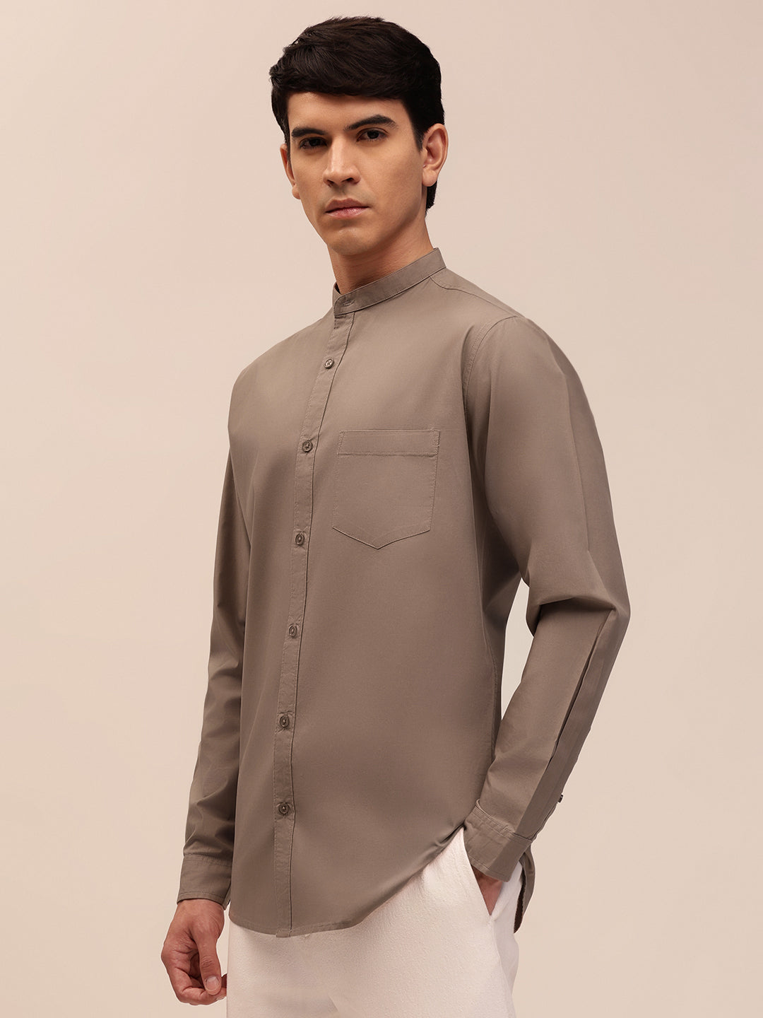 Smart Casual Shirt - Dark Fawn