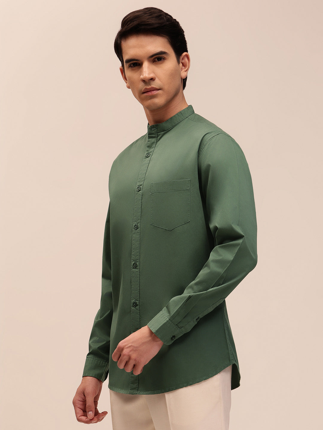 Plain Casual Shirt for Men - Dusty Green