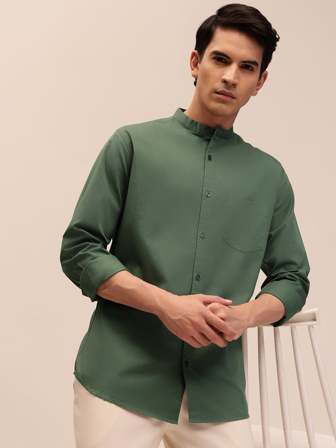 Plain Casual Shirt for Men - Dusty Green