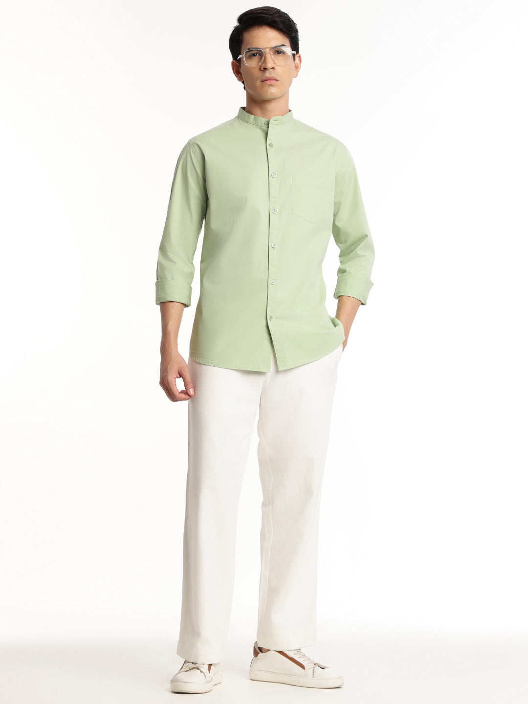 Casual Collared Shirt - Mint Green