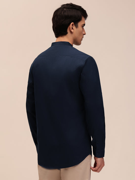 Solid Navy Casual Shirt
