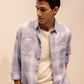 Relaxed Fit Checked Shirt in Dusty Blue