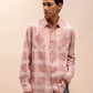 Relaxed Fit Checked Shirt in Dusty Pink