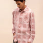 Relaxed Fit Checked Shirt in Dusty Pink