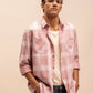 Relaxed Fit Checked Shirt in Dusty Pink
