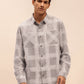 Relaxed Fit Checked Shirt in Dusty Grey
