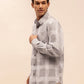 Relaxed Fit Checked Shirt in Dusty Grey