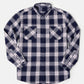 Long Sleeves Relaxed Fit Checked Shirt in Navy Blue