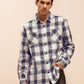 Long Sleeves Relaxed Fit Checked Shirt in White