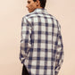 Long Sleeves Relaxed Fit Checked Shirt in White