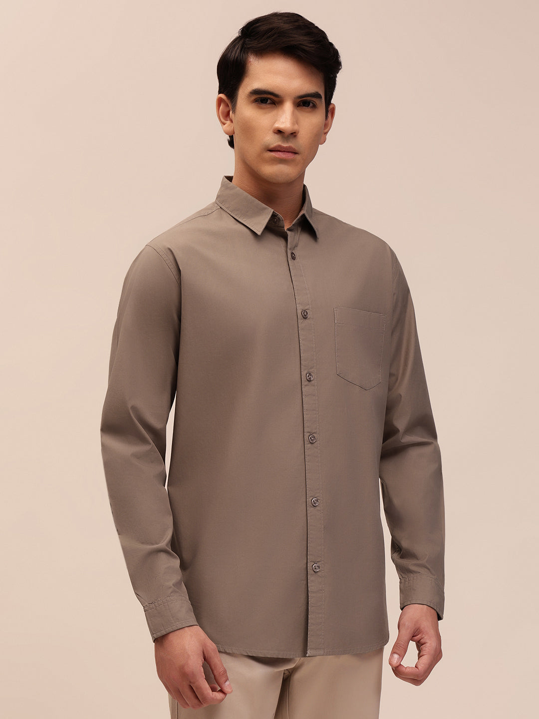 Casual Collared Shirt - Fawn