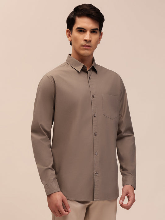 Casual Collared Shirt - Fawn