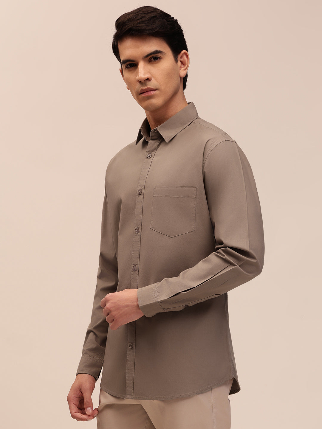Casual Collared Shirt - Fawn