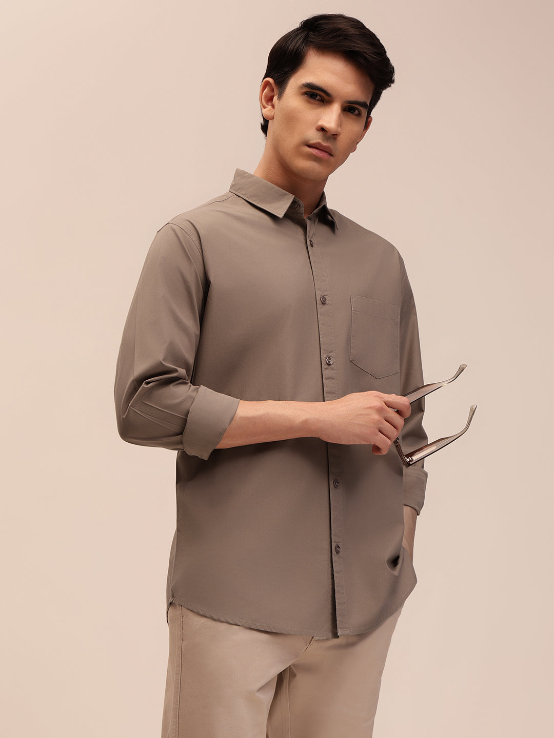 Casual Collared Shirt - Fawn