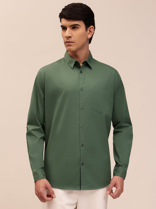 Dusty Green Casual Shirt for Men