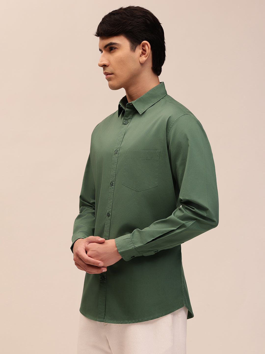 Dusty Green Casual Shirt for Men