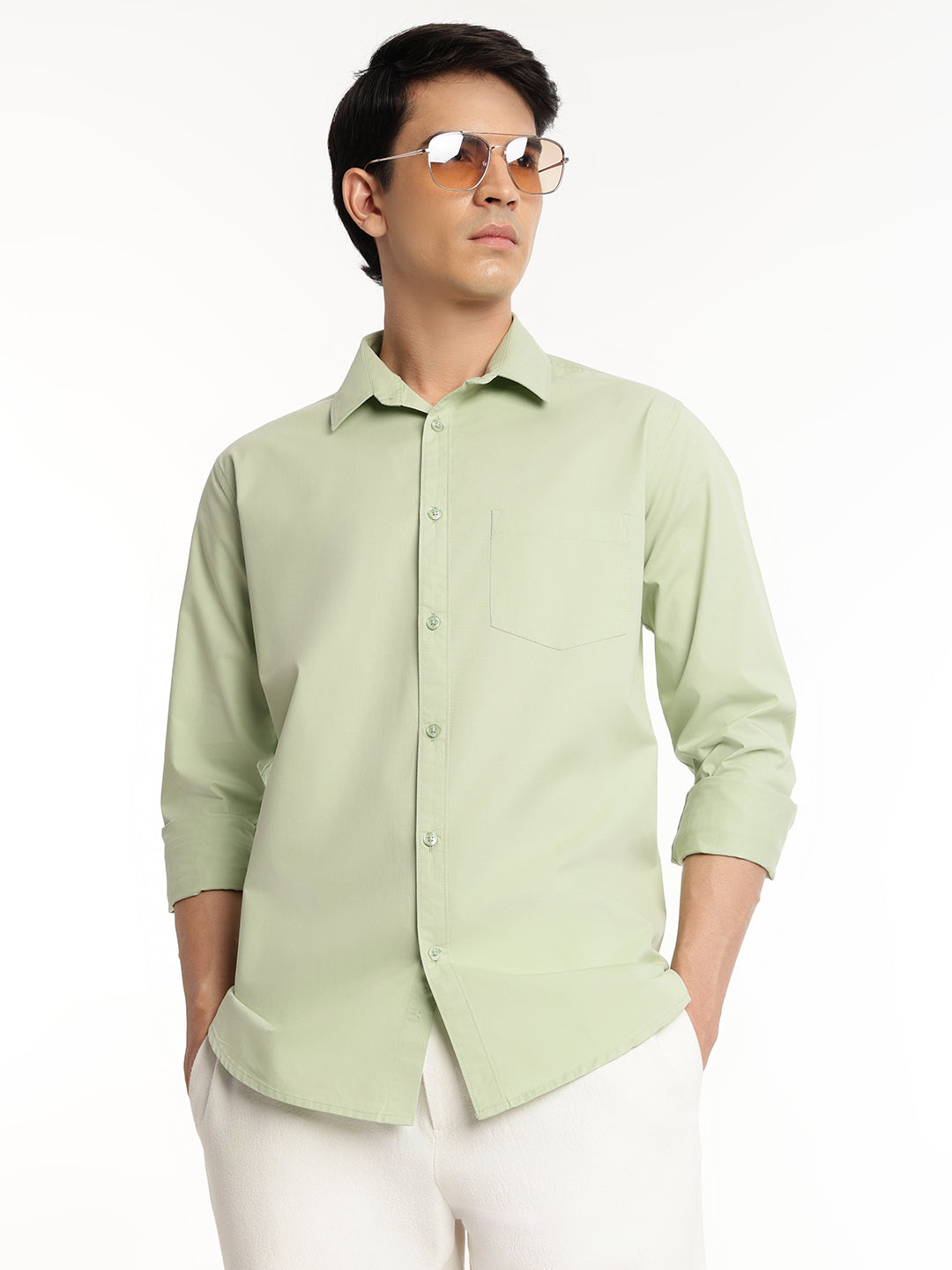 Mint Green Casual Shirt for Men