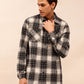 Men’s Checkered Long Sleeve Shacket in Beige