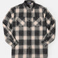 Men’s Checkered Long Sleeve Shacket in Beige