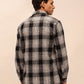 Men’s Checkered Long Sleeve Shacket in Black