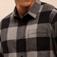 Slim Fit Black Checks Casual Shirt for Men