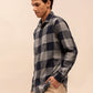 Navy Check Shirt with Long Sleeves