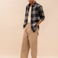 Navy Check Shirt with Long Sleeves