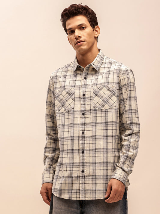 Utility Casual Shirt for Men in Beige