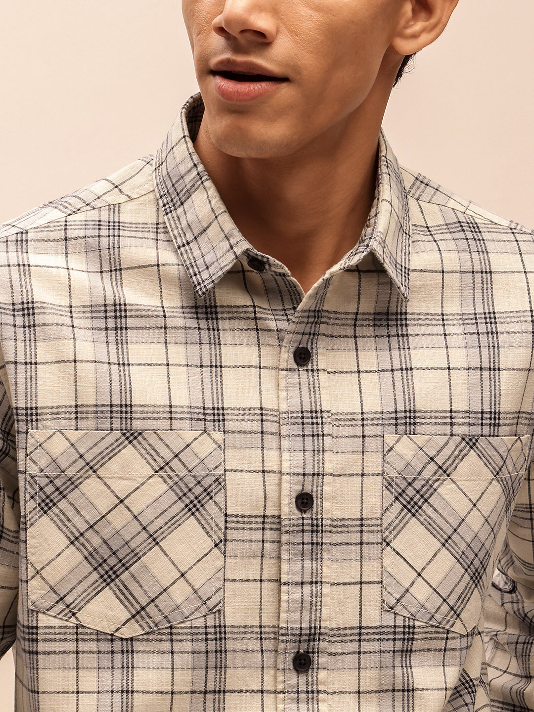 Utility Casual Shirt for Men in Beige