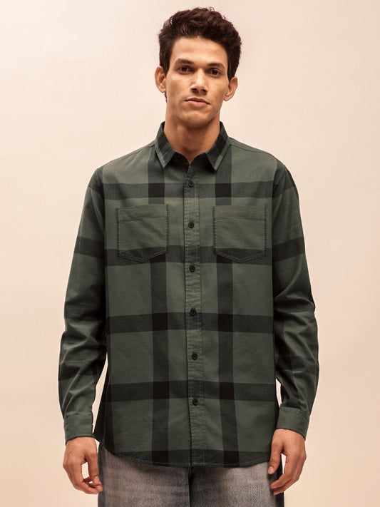 Office Casual Men’s Shirt in Olive Green