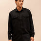 Solid Corduroy Shirt in Black