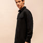 Solid Corduroy Shirt in Black