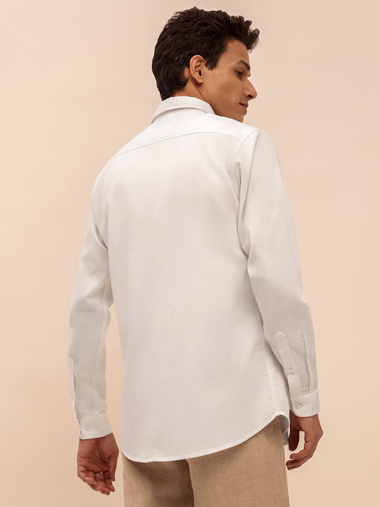 Solid Corduroy Shirt in White